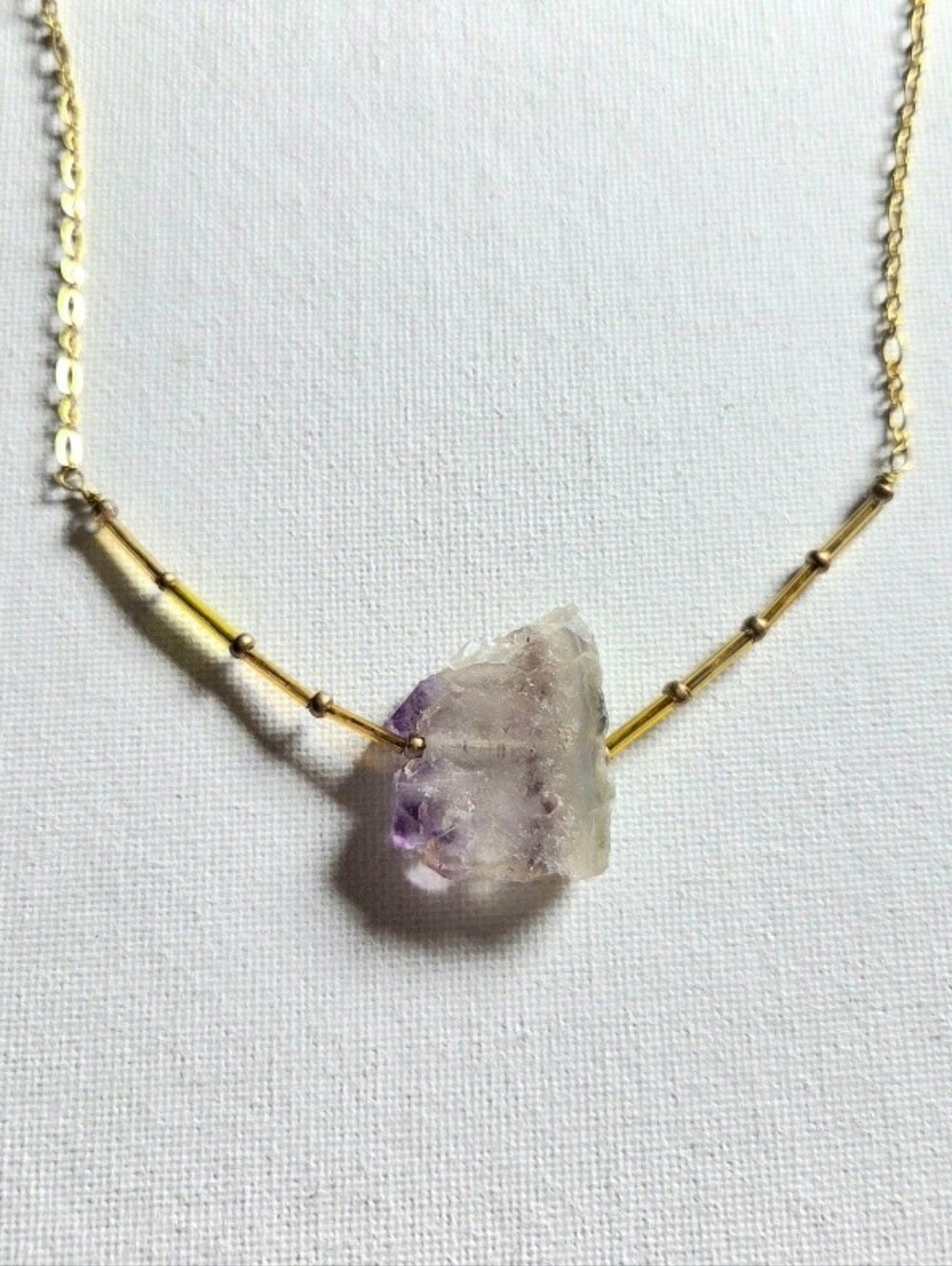 Amethyst and Gold Chain Necklace